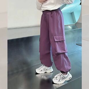 婴儿宝宝拼接设计感休闲裤 宽松百搭儿童马裤 女童 子秋装 男童裤