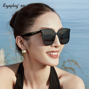 目戏墨镜女方圆脸高级感大框显脸小防晒防紫外线太阳镜男款31012S