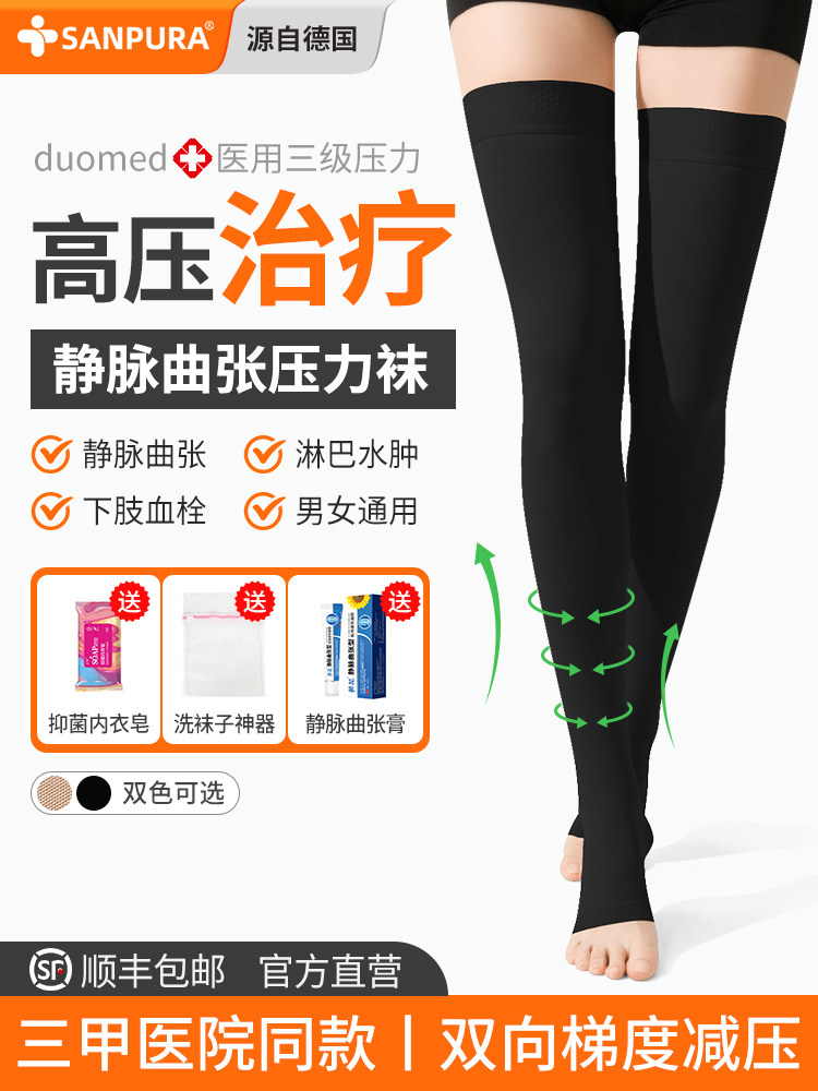 德国静脉曲张弹力袜医用治疗型医疗型三级压力袜护腿淋巴水肿血栓
