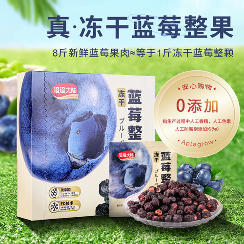迢迢大陆冻干蓝莓整果无糖无添加