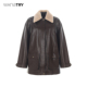 wana try巴恩风环保皮衣夹克2025早秋新品 复古休闲重工廓形外套女