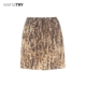 wana try韩系风甜酷豹纹短裙2025新款 休闲百搭高腰直筒短裙女