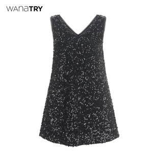 甜美时尚 wana 新品 裙2025年春季 亮片连衣裙女 try高级感气质修身