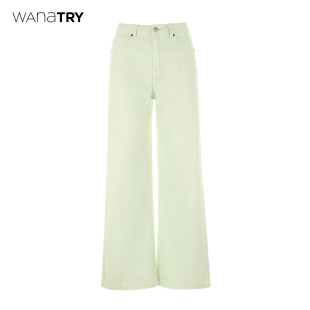 休闲舒适显瘦直筒裤 wana 新款 夏季 女 try纯棉多巴胺清新百搭牛仔裤