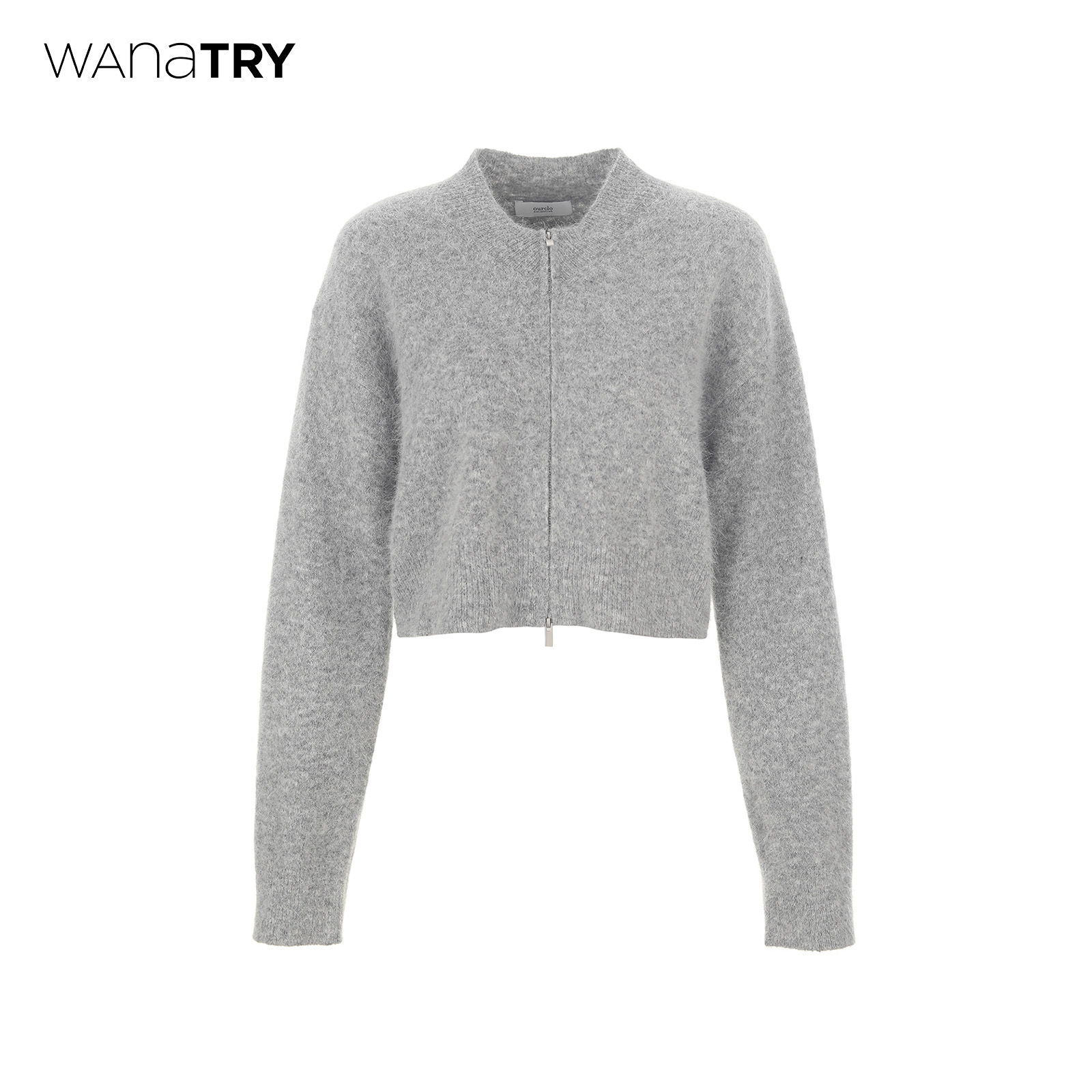 wanatry羊毛拉链合身款通勤开衫