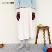 新品 wana try保暖绗缝加厚花苞棉裙2025冬季 韩系休闲百搭半裙女