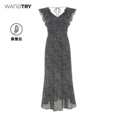 新品 wana try100%桑蚕丝斜裁显瘦连衣裙2025夏季 清纯简约连衣裙女