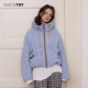 羽绒服25冬新款 wana try超轻90绒白鸭绒短款 日光蓝简约连帽外套女