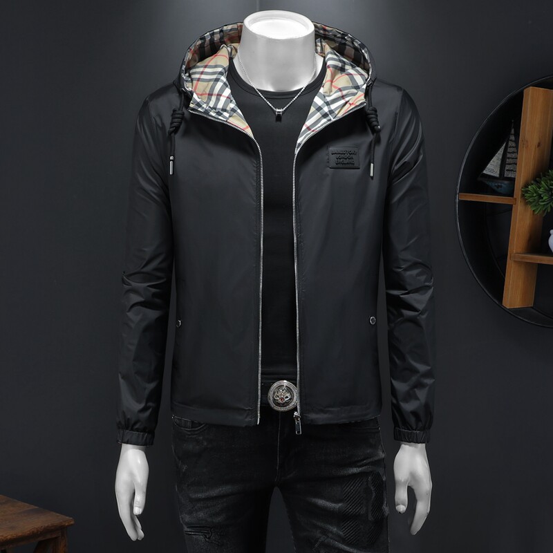 2025新款刺绣夹克男装双面穿防风连帽外套假模JK2508-P155，商品下架区商品下架区，电商D316