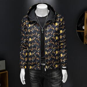2025春季新款男士双面穿夹克时尚潮流印花连帽夹克衫 JK2513-P155图片