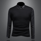 2025秋冬新款羊毛衫刺绣长袖假2件打底衫M012-P105，男装针织衫/毛衣，电商D316