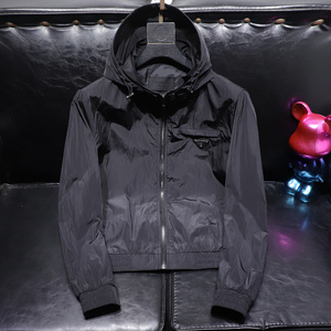 帽子可脱卸秋冬欧货连帽百搭纯色拉链夹克外套男JK2572-P145