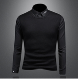 2025秋冬新款羊毛衫刺绣长袖假2件打底衫M012-P105，男装针织衫/毛衣，电商D316