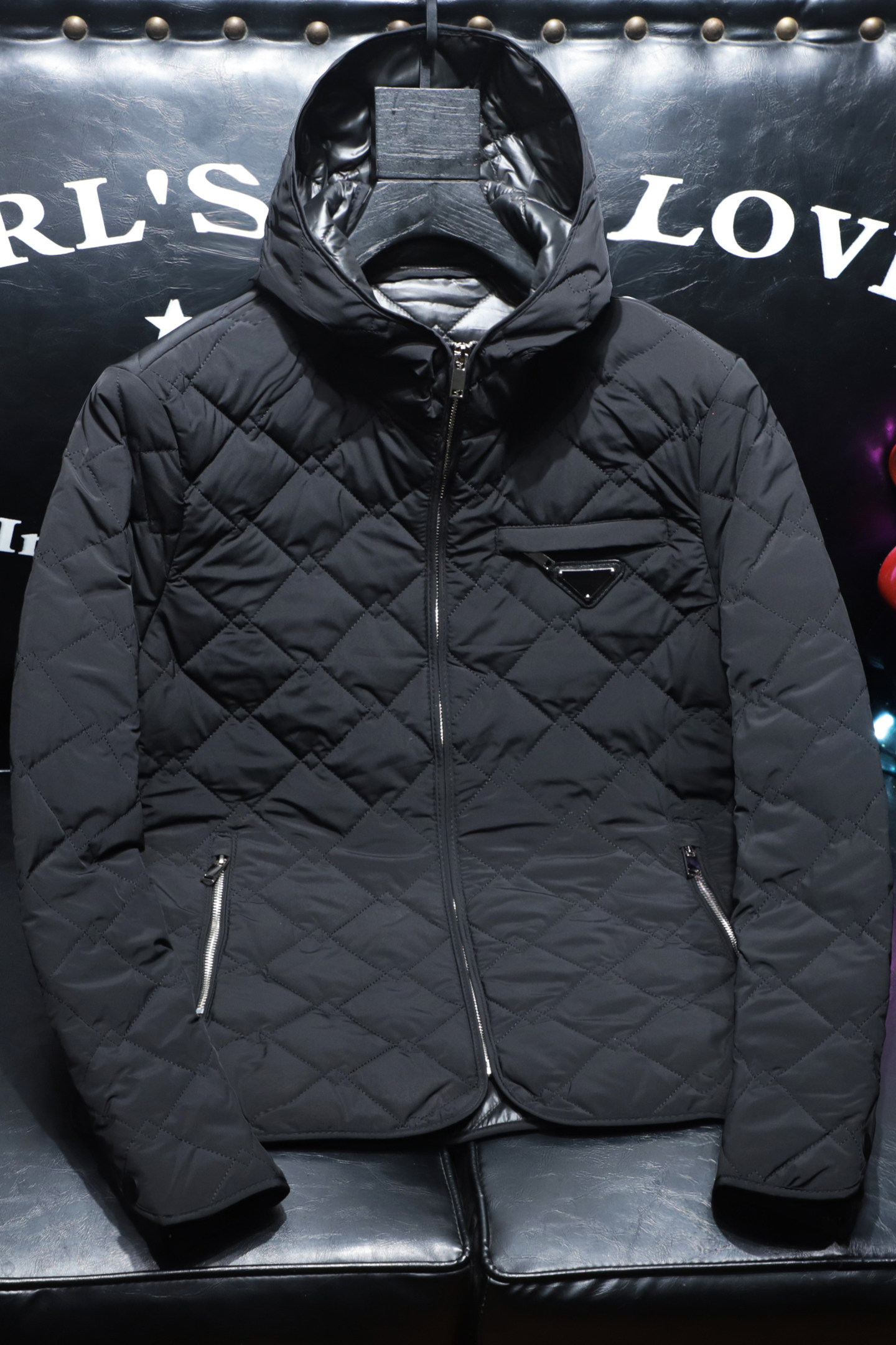 菱形格子保暖棉服冬新款男士高端品质连帽棉衣D316-88907-P180,男装棉衣,电商D316