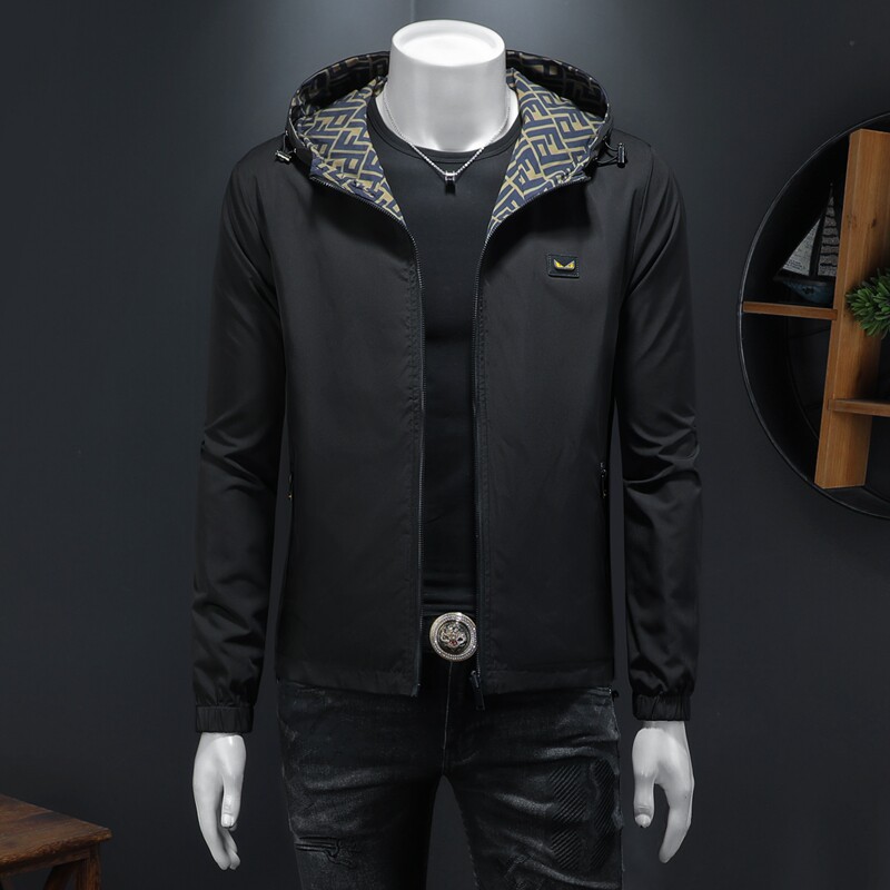 2025秋季新款刺绣夹克男装双面穿防风连帽外套JK2502-P155，商品下架区商品下架区，电商D316