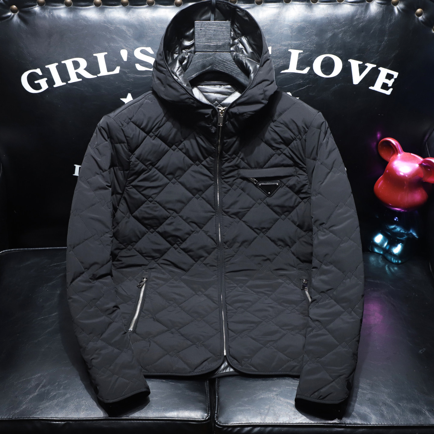 菱形格子保暖棉服冬新款男士高端品质连帽棉衣D316-88907-P180,男装棉衣,电商D316