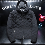 菱形格子保暖棉服冬新款男士高端品质连帽棉衣D316-88907-P180，男装棉衣，电商D316