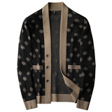 2025新款男士针织开衫外套韩版修身翻领毛衣针织开衫8806-P145，商品下架区，电商D316