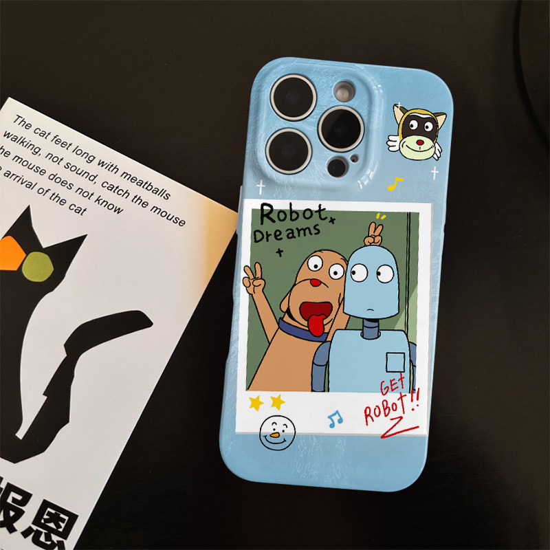 机器人之梦适用苹果17promax菲林手机壳iPhone16全包软壳华为P80小米VIVOX300荣耀一加OPPO韩版ins风保护套
