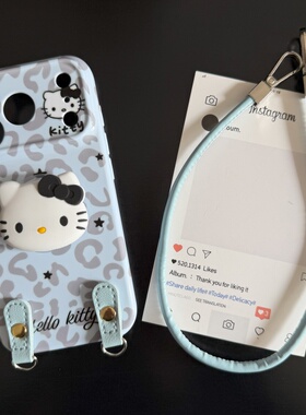 蓝色豹纹KT适用苹果17promax菲林手机壳iPhone16全包软壳华为P80小米VIVOX300荣耀一加OPPO韩版ins风保护套