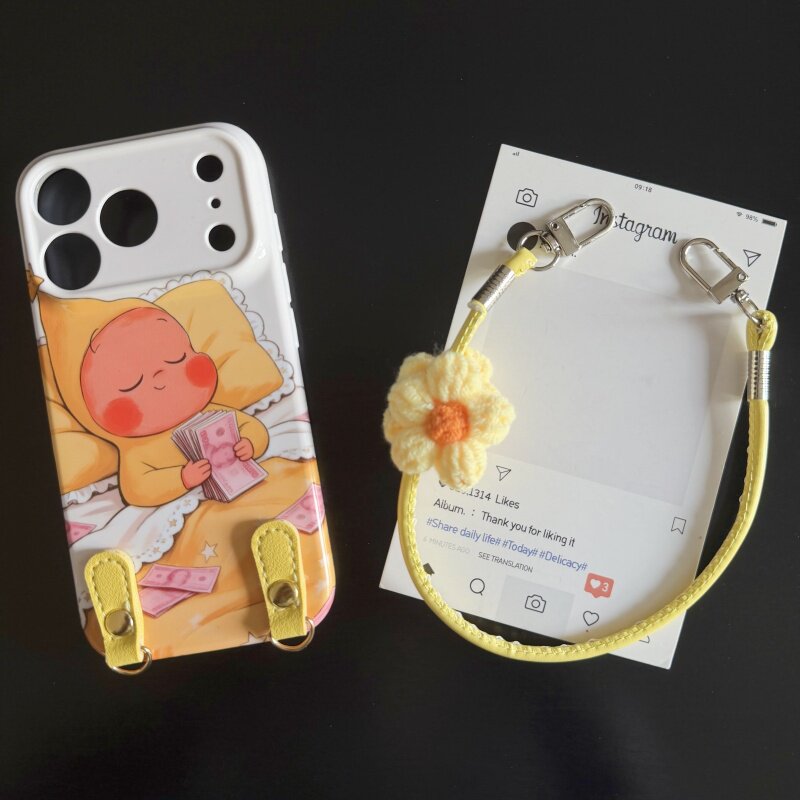 睡醒就有钱适用苹果17promax菲林手机壳iPhone16全包软壳华为P80小米VIVOX300荣耀一加OPPO韩版ins风保护套