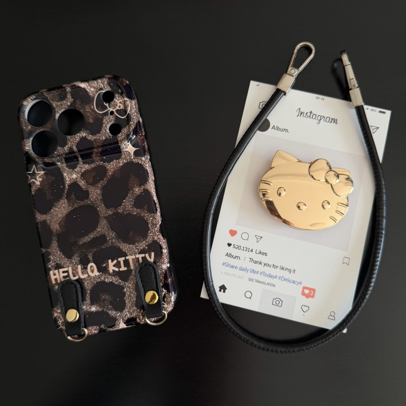 金色豹纹KT适用苹果17promax菲林手机壳iPhone16全包软壳华为P80小米VIVOX300荣耀一加OPPO韩版ins风保护套