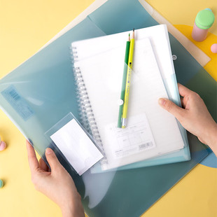 得力5506a4透明文件袋加厚档案袋防水透明按扣资料袋塑料试卷袋子