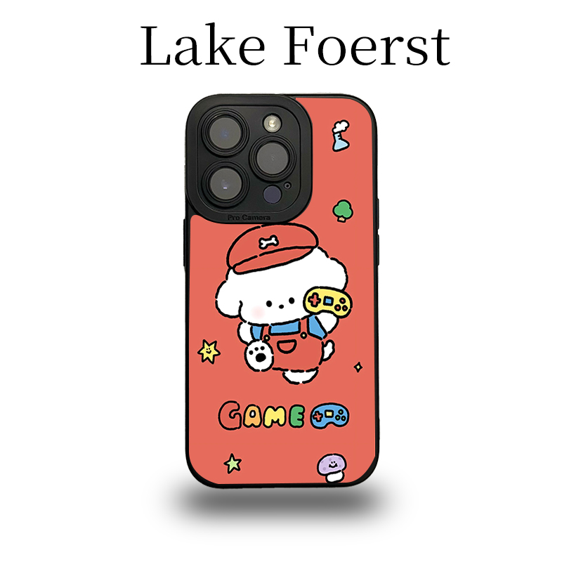 原创可爱游戏机小狗适用苹果15pro手机壳16二合一iPhone14pro新款13/12/8plus磨砂xr高级感15promax