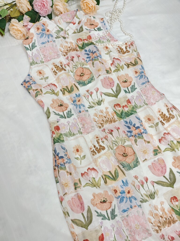 新中式改良旗袍连衣裙无袖可爱女