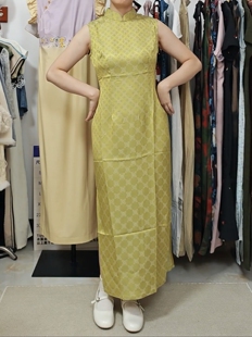 【黄绿绿】落萦少女旗袍无袖改良新中式连衣裙日常可穿小个子甜妹