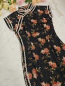 连衣裙日常可穿订婚敬酒 落萦旗袍年轻少女改良新中式 蔷薇之恋