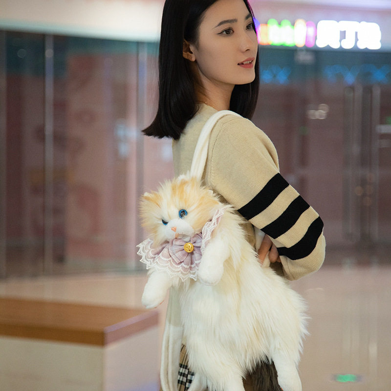 可爱萌趣仿真布偶猫包包玩偶双肩