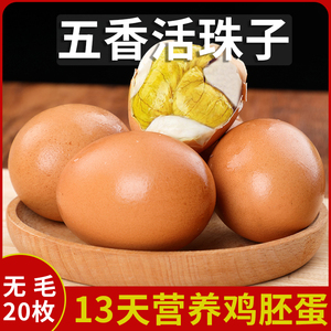 九分馋活珠子五香20枚新鲜13天即食凤凰蛋毛鸡蛋鸡胚蛋毛蛋钢化蛋