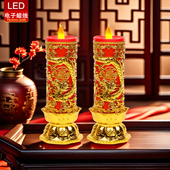 高亮LED电子蜡烛灯节能家用电蜡烛电烛台电池插电长明灯