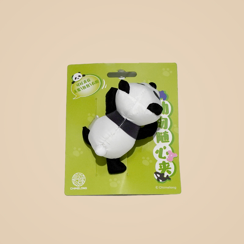 长隆纪念品 广州野生动物世界熊猫蓬蓬发夹  可爱装扮送女孩礼物