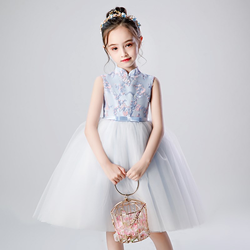 新中式女童复古周岁礼服儿童抓周国风唐装轻奢公主裙旗袍裙洋气