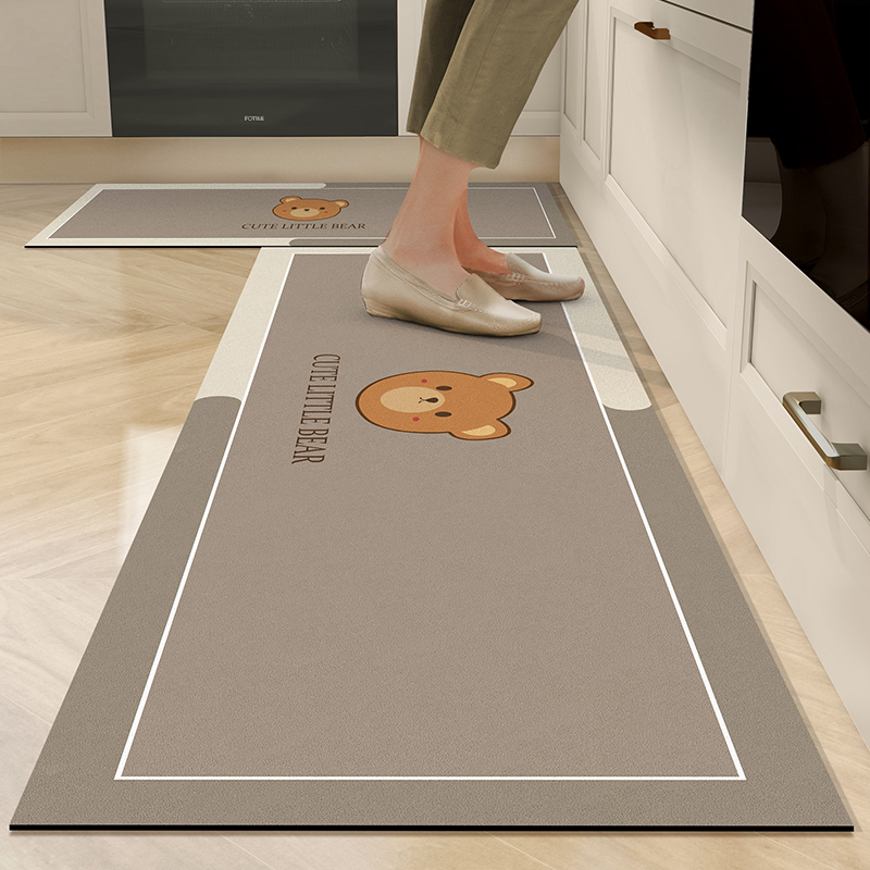 厨房地垫硅藻泥吸水吸油防滑脚垫可擦免打理家用垫子进门门垫地毯