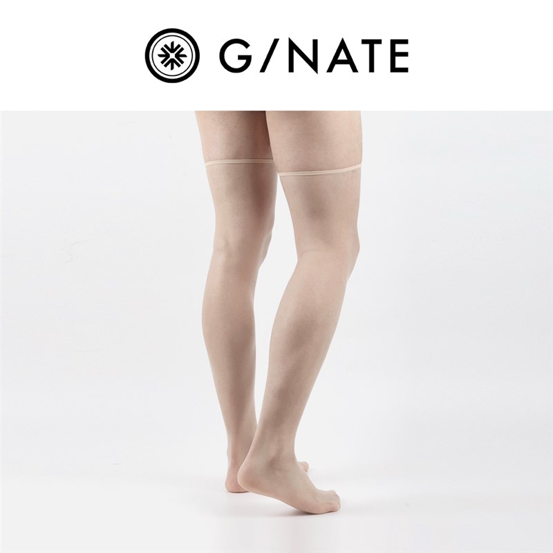 及图GNATE正装商务男士丝袜素面薄款透气性感肉色绅士长筒丝袜3双