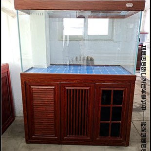 底过滤 光远 铝合金套缸 金晶超白玻璃 免换水铝柜 龙鱼缸檀木中式