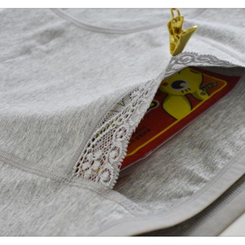 新款4条装中年女士纯棉高腰带口袋加肥加大码妈妈防盗内裤带兜