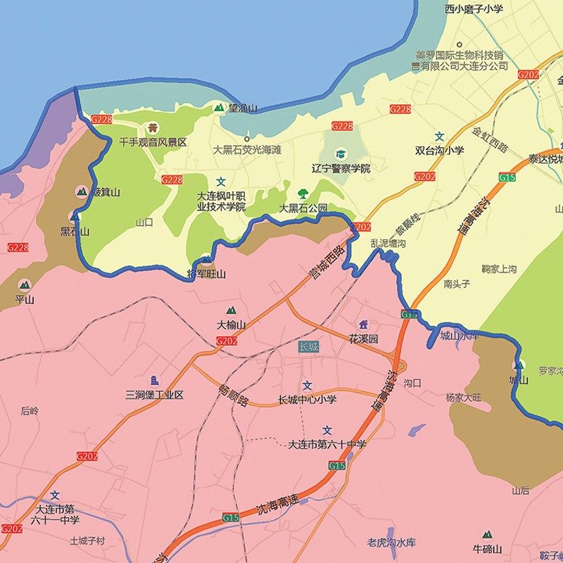 2021新款大连市地图贴图办公室挂图高清防水墙壁贴超大装饰画定制