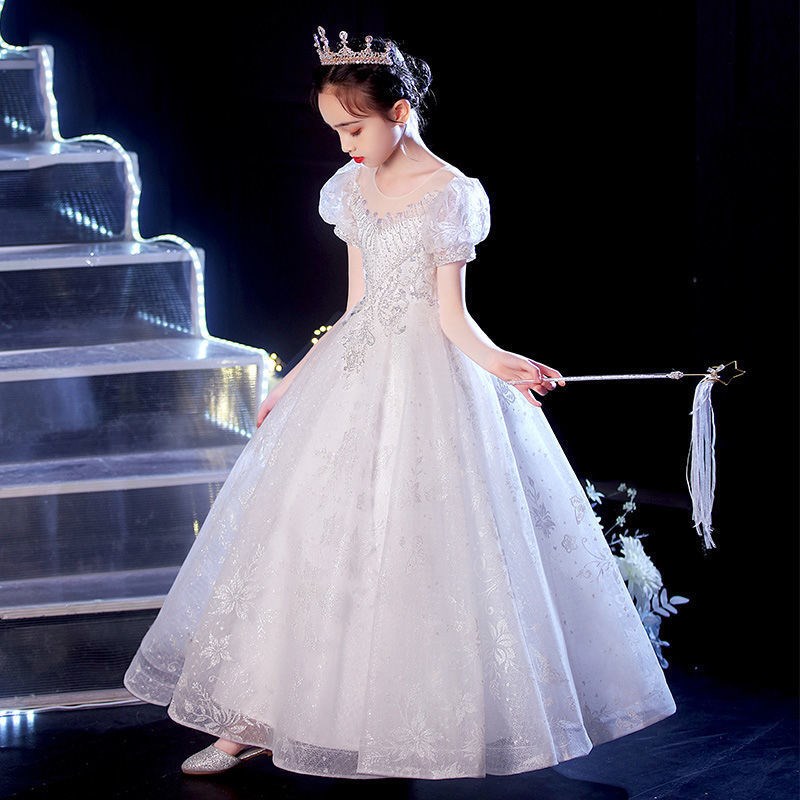 女童生日公主裙2024新款高贵儿童礼服裙子花童婚纱主持人演出服