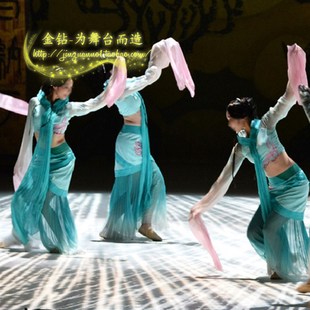 儿童采薇舞蹈服装古典水袖舞孔子舞剧飞天仙女嫦娥奔月汉服演出服