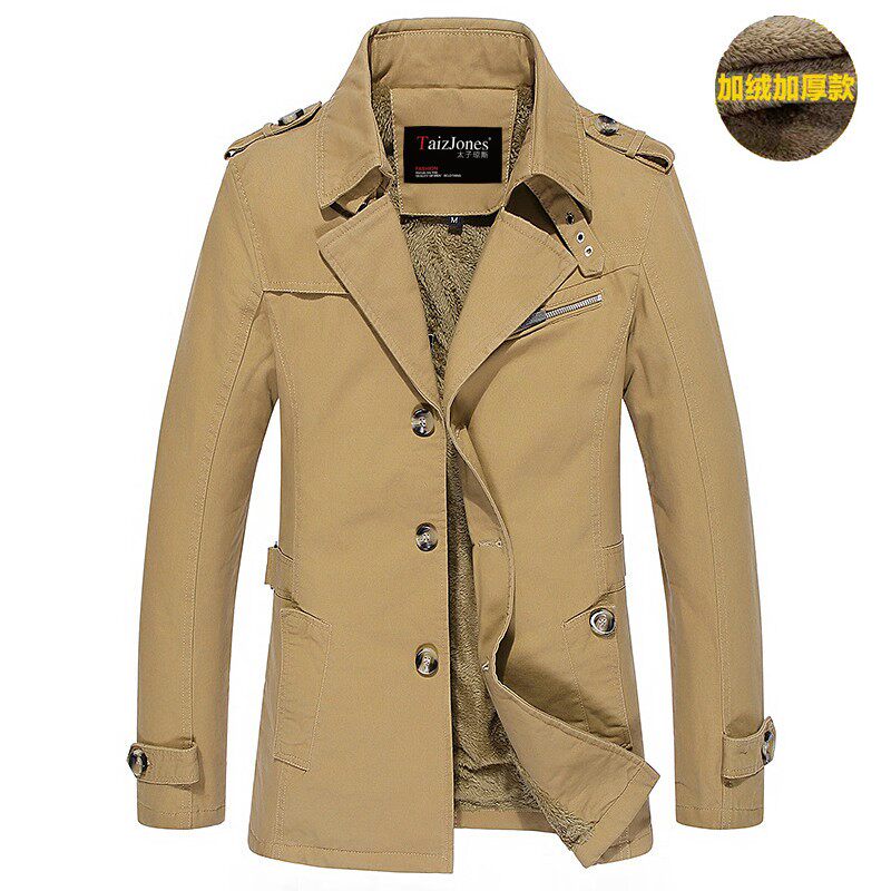 男士风衣短款春秋 中年 2019男士风衣春秋款 中长款男士风衣