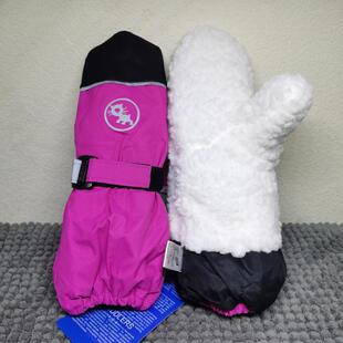 儿童滑雪手套袖 套非触屏羊羔绒玩雪保暖加厚防水加长小童手套冬季