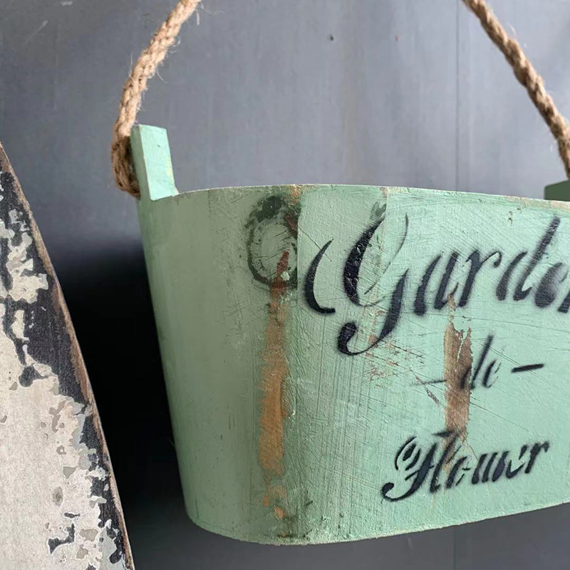 绿植盆捡漏 怀旧木质小花盆迷你多肉植物花盆阳台装饰碳化实木盆