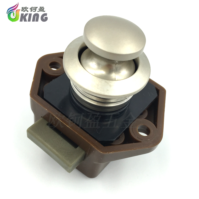 无需钥匙式按钮锁游艇船房车类用柜门暗锁厨房吊柜免装拉手抽屉锁