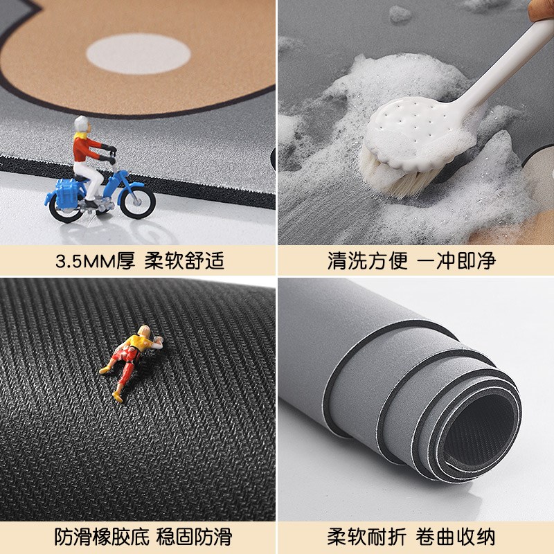 厨房防滑防油地垫可擦免洗耐脏全铺地毯专用防水脚垫硅藻泥吸水垫