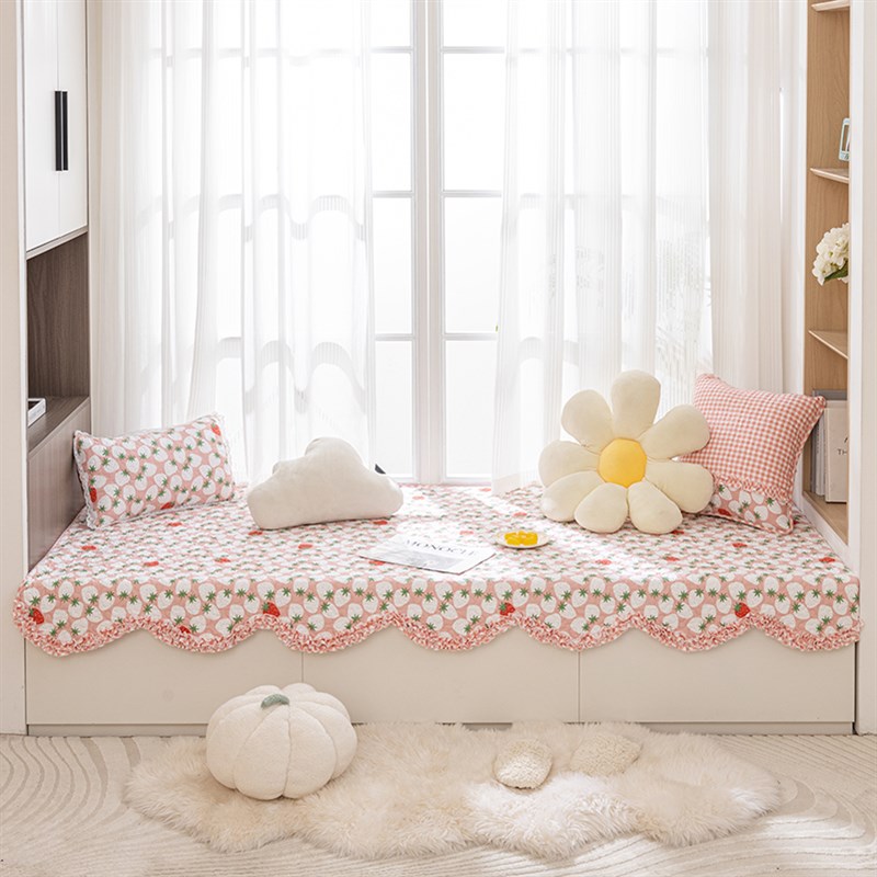 韩式碎花纯棉飘窗垫榻榻米垫四季通用卧室窗台垫子坐垫可机洗定制