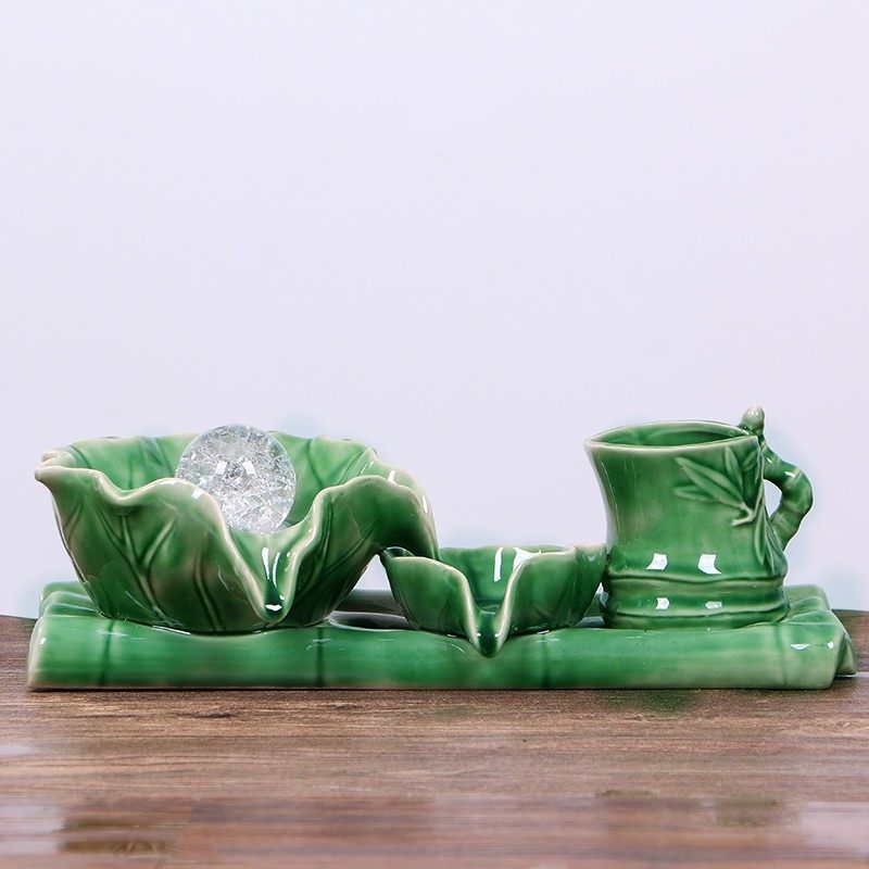 陶瓷鱼缸自动循环流水养鱼盆增氧过滤器室内喷泉瀑布装饰造景摆件,家居饰品,装饰摆件,淘宝优惠券,粉丝福利购,淘宝优惠卷